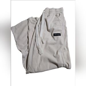 Womens Stylish cream Corduroy pants perfect for any occasion. Comfy Soft Large